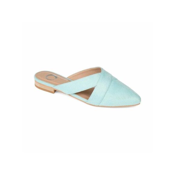 JOURNEE COLLECTION Shoes - JOURNEE COLLECTION Womens Green Almond Toe Stacked Heel Slip On Dress Mules 10